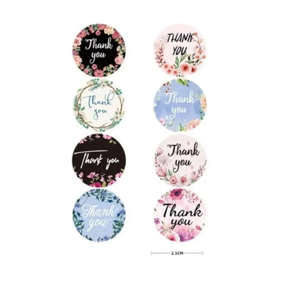 500!! 1-inch Thank You Stickers Packaging